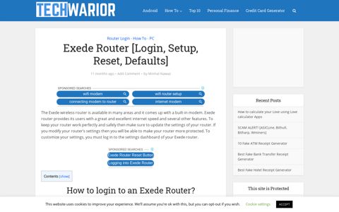 Exede Router [Login, Setup, Reset, Defaults] - Techwarior