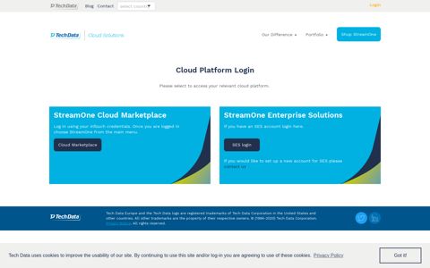 Cloud Platform Login - Tech Data Cloud Solutions