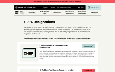 Designations - HRPA