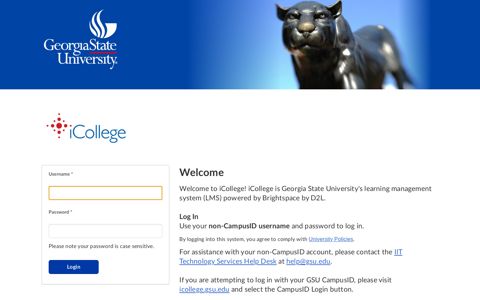 Georgia State Online Courses - iCollege