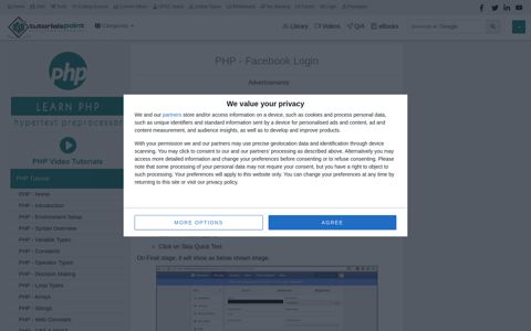 PHP - Facebook Login - Tutorialspoint