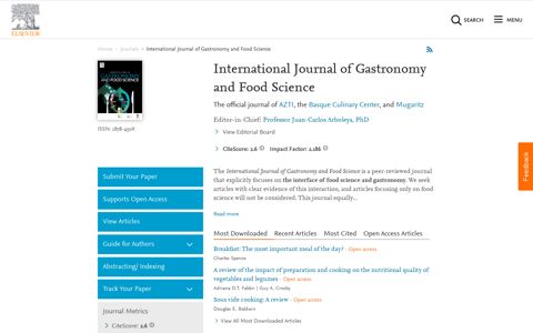 International Journal of Gastronomy and Food Science - Elsevier