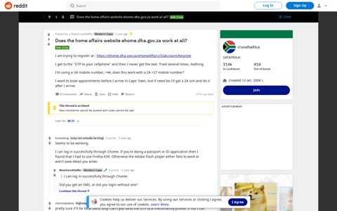 Does the home affairs website ehome.dha.gov.za work at all ...