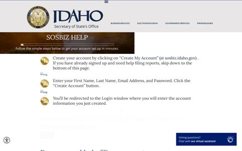 SOSBiz Help old | Idaho Secretary of State