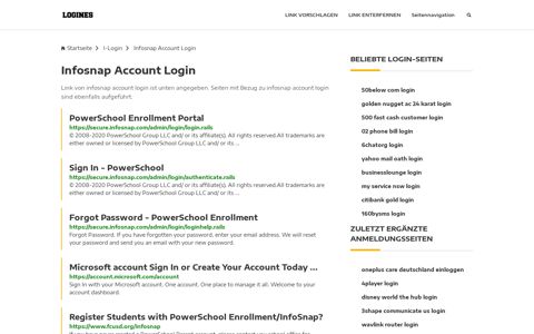 Infosnap Account Login | Allgemeine Informationen zur Anmeldung