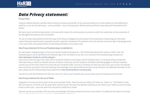 Data privacy - H&R Spezialfedern