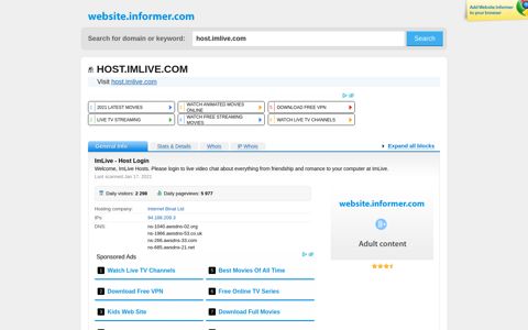 host.imlive.com at WI. ImLive - Host Login - Website Informer
