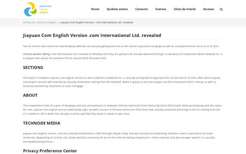 Jiayuan Com English Version .com International Ltd. revealed ...