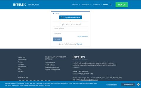 Login with your email - Intelex Community