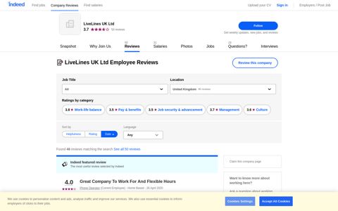 Working at LiveLines UK Ltd: Employee Reviews | Indeed.co.uk