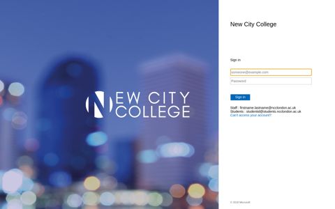 New City College Web Login Service - Stale Request
