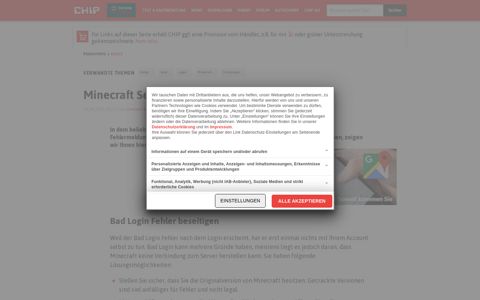 Minecraft Server: Bad Login Fehler: Was tun? - CHIP