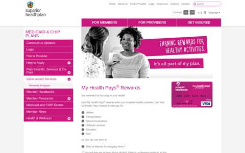 My Health Pays® rewards program - Superior HealthPlan