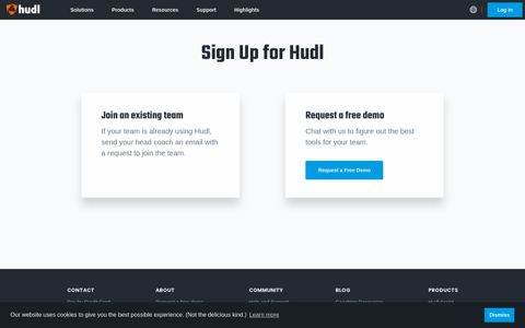 Sign up for Hudl