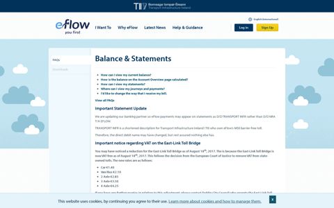 Balance & Statements - eFlow.ie