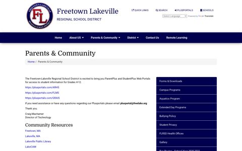 Parents & Community :: Freetown Lakeville Regional School ...