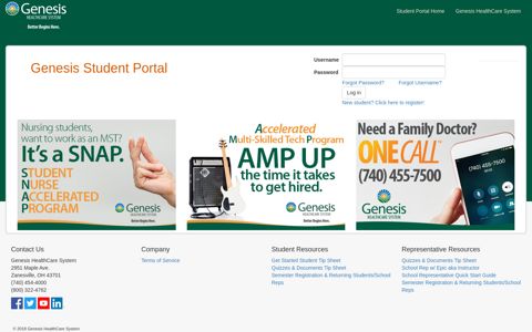 Student Portal - Genesis HealthCare System
