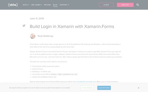 Build Login in Xamarin with Xamarin.Forms | Okta Developer