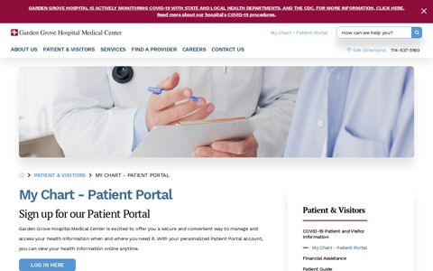 Patient Portal - Garden Grove Hospital Medical Center