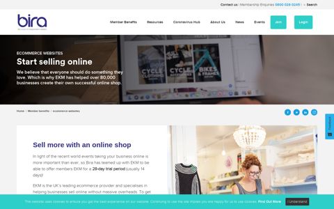 Sell online | 28-day FREE trial with EKM ecommerce | Bira