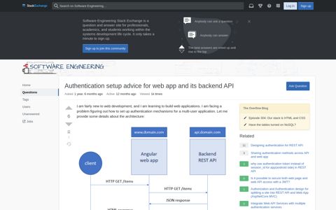 Authentication setup advice for web app and its backend API ...