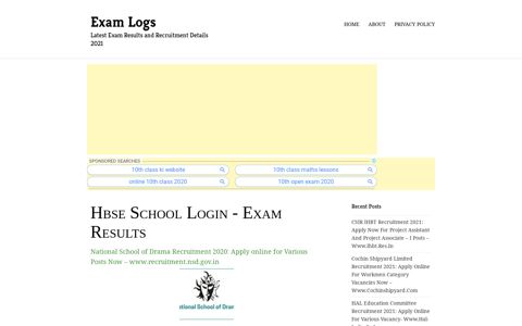 Hbse School Login | Exam Logs