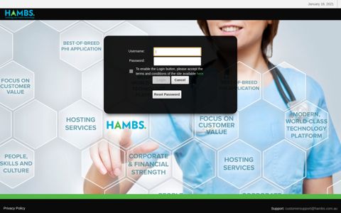 HAMBS Hospital Eligibility Website > Logon
