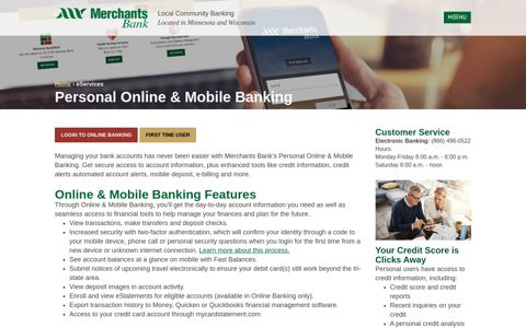 Personal Online and Mobile Banking in MN & WI | Merchants ...