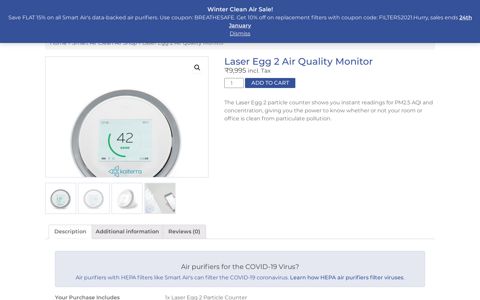 Laser Egg 2 Air Quality Monitor – Smart Air India