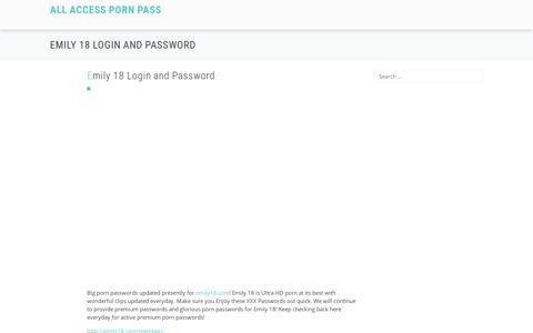 Emily 18 Login and Password – All Access Porn Pass