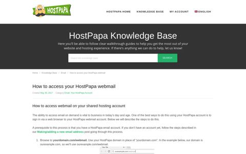 How to access your HostPapa webmail - HostPapa ...