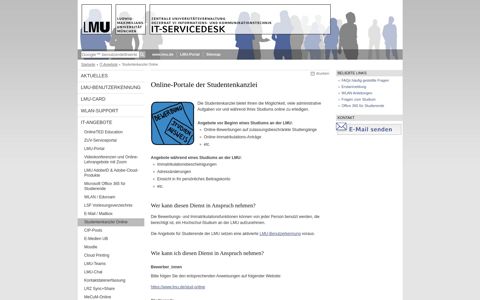 Online-Portale der Studentenkanzlei - LMU IT-Servicedesk ...
