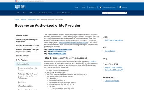 Become an Authorized e-file Provider | Internal Revenue Service