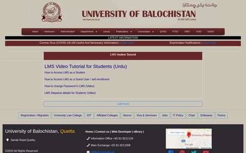 LMS Student Tutorial - ORIC, UOB Quetta - University of ...