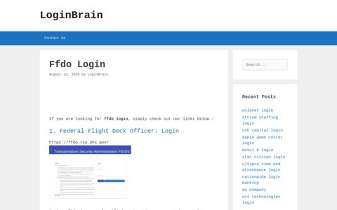 Ffdo - Federal Flight Deck Officer: Login - LoginBrain