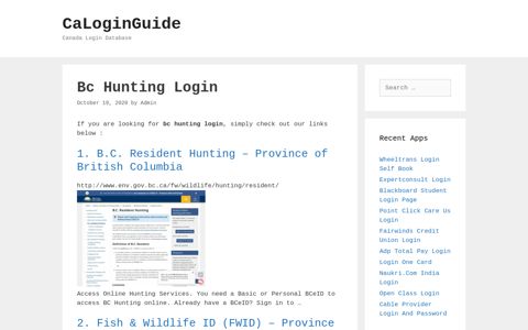Bc Hunting Login - CaLoginGuide