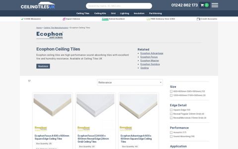 Ecophon Ceiling Tiles | Explore & Buy Online | Ceiling Tiles UK