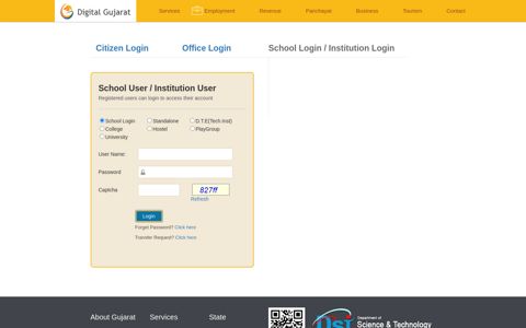 School Login / Institution Login - Digital Gujarat