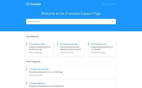 iTranslate Support Page