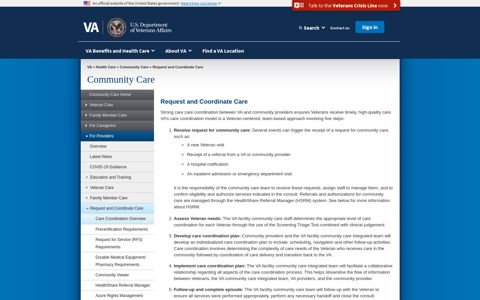 Request and Coordinate Care - Community Care