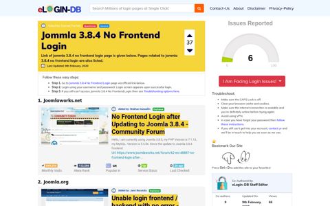 Jommla 3.8.4 No Frontend Login - штыефпкфь login 0 Views