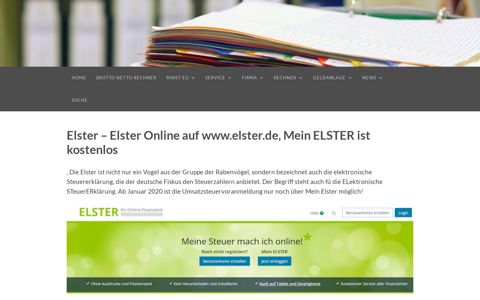 ELSTER - die elektronische Steuer auf www.elster.de