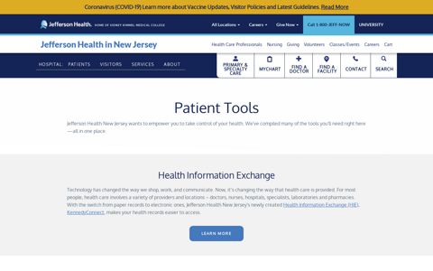 Patient Tools | Jefferson Health New Jersey