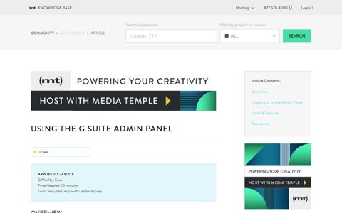Using the G Suite Admin Panel | Media Temple Community