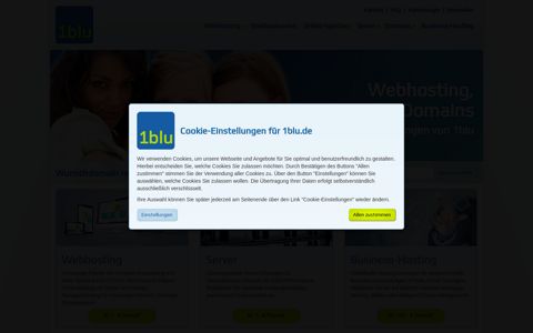 1blu: Webhosting, Homepage, Server, Onlinespeicher ...