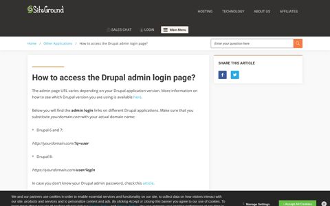 How to access the Drupal admin login page? - SiteGround