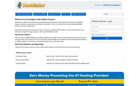 Hostgator India - Affiliate Marketing Program