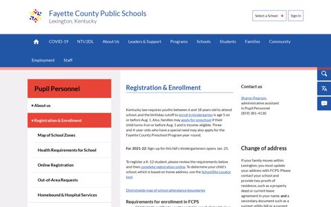 Pupil Personnel / Registration & Enrollment
