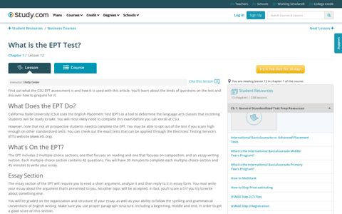 What is the EPT Test? | Study.com