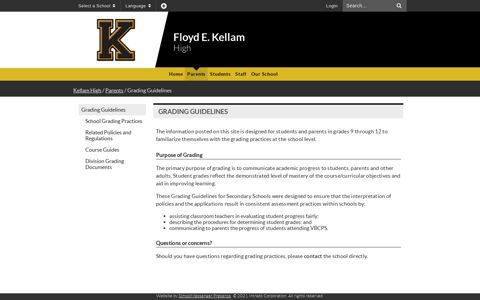 Grading Guidelines - Kellam High